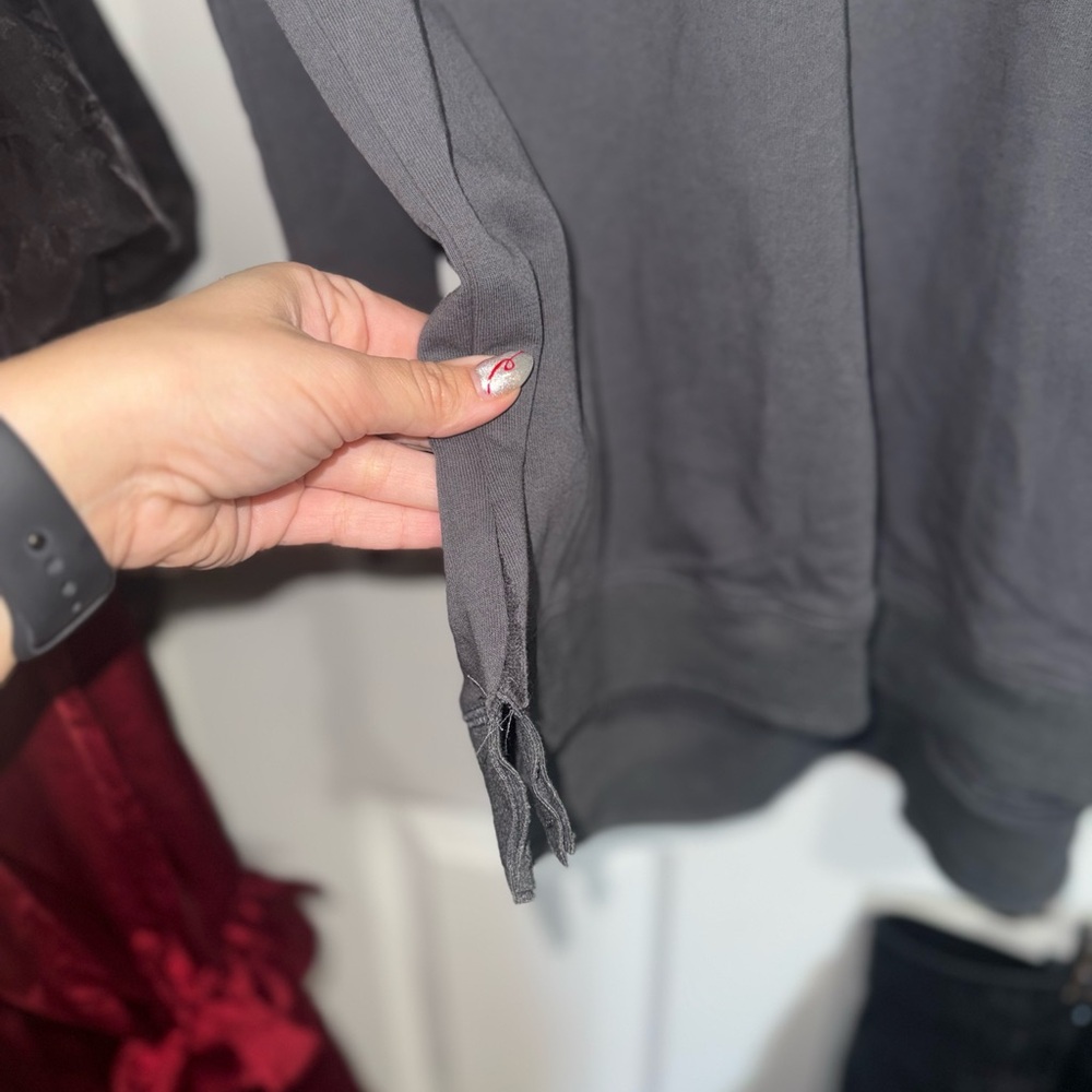 Dark Gray Long Sleeve Oversized Shirt - Picture 4 of 6